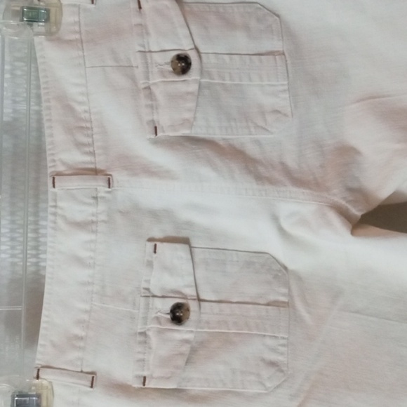 Theory  4 Pocket Capri Size 4 Cream with Tan trim  Preowned - Picture 4 of 13